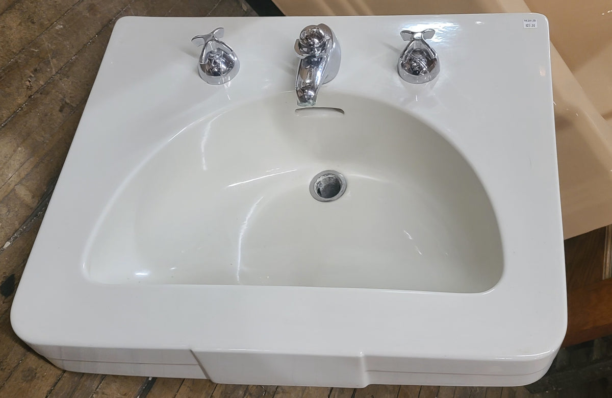 Large Vintage Crane Diana Wall Sink in White with Original Faucet Set –  Toledo Architectural Artifacts, Inc