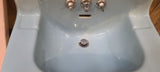 Lrge Vintage Kohler "Strand" Shelf Back Wall Sink w/Side Towel Bars in Blue