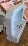 Lrge Vintage Kohler "Strand" Shelf Back Wall Sink w/Side Towel Bars in Blue