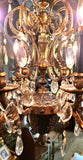 Beautiful Black & Brass Vintage Regency Styled Spanish Chandelier with Crystals