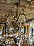 Beautiful Black & Brass Vintage Regency Styled Spanish Chandelier with Crystals