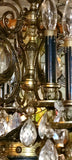 Beautiful Black & Brass Vintage Regency Styled Spanish Chandelier with Crystals
