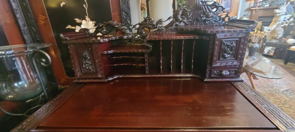 Ornate Carved Antique Japanese Desk – Toledo Architectural