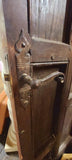 Early 20th C Carved Oak Gothic Tudor Arched Door with Hardware