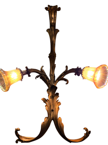 Exquisite Vintage Gilt Cast Bronze Light Sconce
