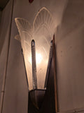 Pair of Art Deco Cast Glass Palm Leaf Sconces by Sabino