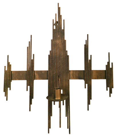 Pair Vintage Brutalist Nail Candle Sconces