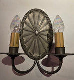 1926 Double Arm French Norman Wall Sconces