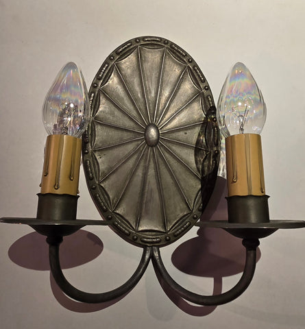 1926 Double Arm French Norman Wall Sconces