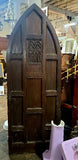 Early 20th C Carved Oak Gothic Tudor Arched Door with Hardware