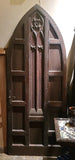 Early 20th C Pointed Arched Carved Oak Tudor Gothic Door
