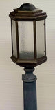 Pair Vintage 8ft Tall Bronze & Cast Iron Yard Driveway Lamp Posts