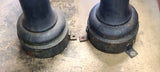 Pair Vintage 8ft Tall Bronze & Cast Iron Yard Driveway Lamp Posts