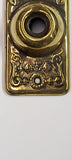 Antique Stamped Brass Door Bell Cover Floral Design