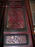 Pair of Decorative Antique Red Lacquered Panels from China