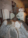1860's Antique Building Pediment in Zinc with Cast Iron Urn Finial