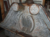 1860's Antique Building Pediment in Zinc with Cast Iron Urn Finial
