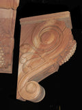 Pair of Large Hand Carved Mahogany Corbel with Grapes
