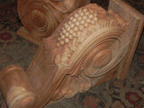 Pair of Large Hand Carved Mahogany Corbel with Grapes