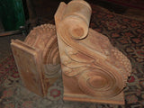 Pair of Large Hand Carved Mahogany Corbel with Grapes