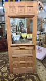 Antique Victorian Entry Door in Cherry with Raised Decorative Panels & Spoon Carving