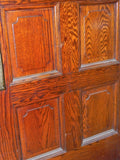 1930's WPA Era Solid Oak 8 Raised Panel Door with Hardware