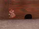 Vintage One Panel Stained Oak Door w/Hinges, Mortise & Cute Mouse Graphic!