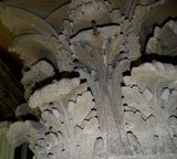 Large Antique Carved Limestone Acanthus Leaf Capital