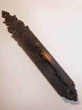 Large Antique Entry Thumb Paddle Hardware Set in Cast Bronze with Griffins
