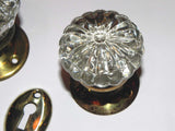 Antique Ribbed Face Glass Door Knobs
