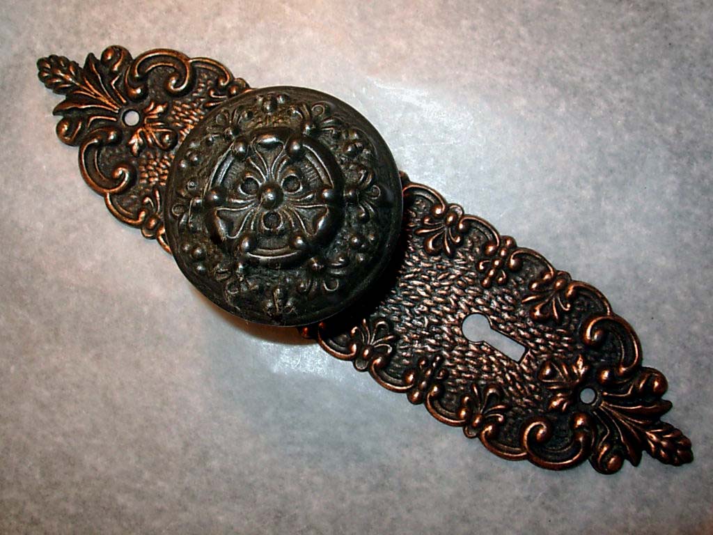 Ornate Antique Victorian Era Iron Interior Door Hardware Sets Toledo