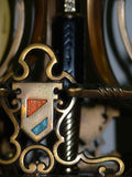 Vintage Tudor Chandelier with Polychrome shields in Bronze