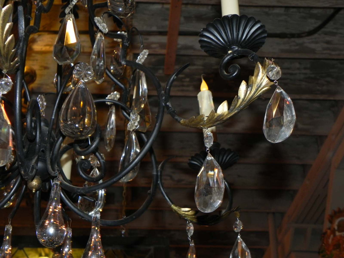 Vintage Cast Brass & Crystal Spanish Chandelier – Toledo Architectural  Artifacts, Inc