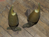 Pair of 1920's Era Vintage Art Deco Bronze Andirons attributed to Pierre Legrain