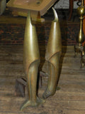 Pair of 1920's Era Vintage Art Deco Bronze Andirons attributed to Pierre Legrain