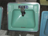 Vintage American Standard Ming Green Cast Iron Counter Sink with Hudee Ring