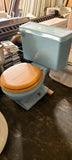 Vintage MCM Eljer Pale Blue Curved Front Wall Sink