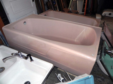 Vintage Pink Left Drain Bathtub