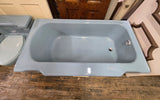 Vintage MCM Dresden Blue Pembroke Tub, Lowboy Elongated Toilet & Shelf Back Wall Sink