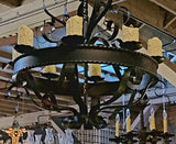 Large Hammered Iron Chandelier