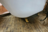 Powder Coated Antique 4ft Clawfoot Tub with Brass Plate Feet