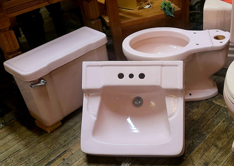 Vintage Matching Pink Toilet and Wall Sink by Briggs