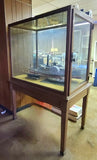 Vintage Early 20th Century Locking Walnut & Glass Museum Display Cabinets made for the Toledo Museum of Art