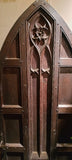 Early 20th C Pointed Arched Carved Oak Tudor Gothic Door