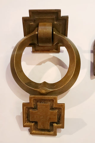 Vintage Cast Bronze Tudor Arts & Crafts Door Knocker