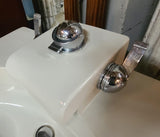 Vintage 1937 White Art Deco "Neuvogue" Pedestal Sink by Crane