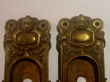 Antique Yale & Town Cast Brass "Hertford" Pattern Pocket Door Hardware