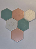 Vintage NOS MCM Hex Floor Tiles