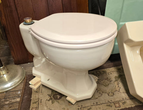 Vintage Sloan Valve Toilet Bowl in Beige by Kohler