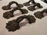 Antique Cast Iron Civil War Era Leaf Drawer Pulls